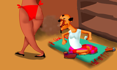 Cartoon: the bikini arrived in arab gulf (medium) by sal tagged cartoon