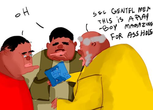 Cartoon: THE FATHFUL MEN (medium) by sal tagged cartoon