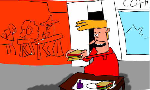 Cartoon: the kosh kosh dance part2 (medium) by sal tagged cartoon,comic,story,the,kosh,dance