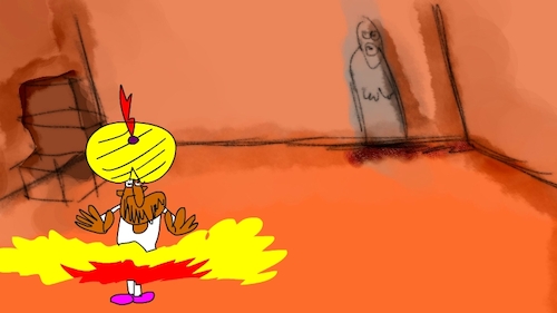 Cartoon: the red flame wizard10 (medium) by sal tagged cartoon