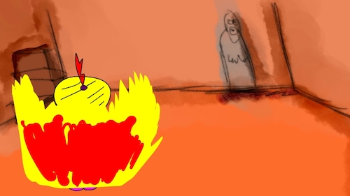 Cartoon: the red flame wizard10 (medium) by sal tagged cartoon