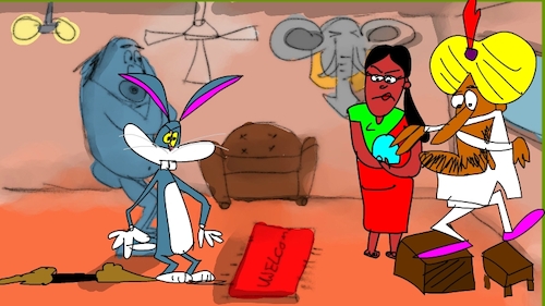 Cartoon: the red flame wizard2 (medium) by sal tagged cartoon