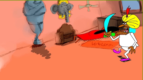 Cartoon: the red flame wizard4 (medium) by sal tagged cartoon