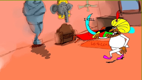 Cartoon: the red flame wizard4 (medium) by sal tagged cartoon