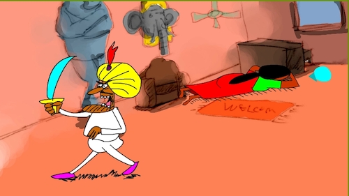 Cartoon: the red flame wizard4 (medium) by sal tagged cartoon