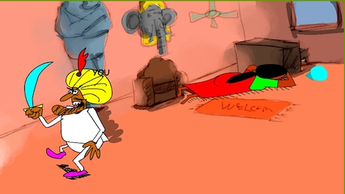 Cartoon: the red flame wizard4 (medium) by sal tagged cartoon