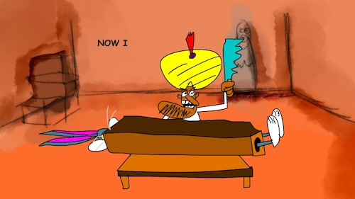 Cartoon: the red flame wizard7 (medium) by sal tagged cartoon