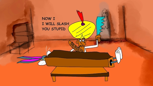 Cartoon: the red flame wizard7 (medium) by sal tagged cartoon