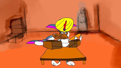 Cartoon: the red flame wizard8 (medium) by sal tagged cartoon