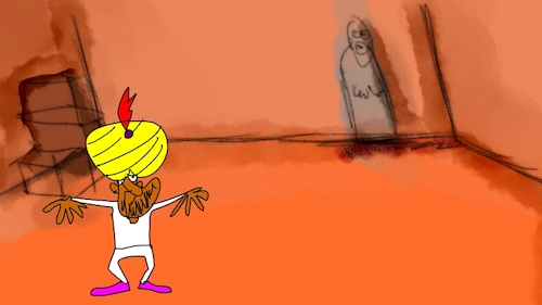 Cartoon: the red flame wizard9 (medium) by sal tagged cartoon