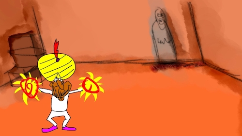 Cartoon: the red flame wizard9 (medium) by sal tagged cartoon