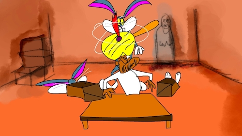 Cartoon: the red flame wizard9 (medium) by sal tagged cartoon