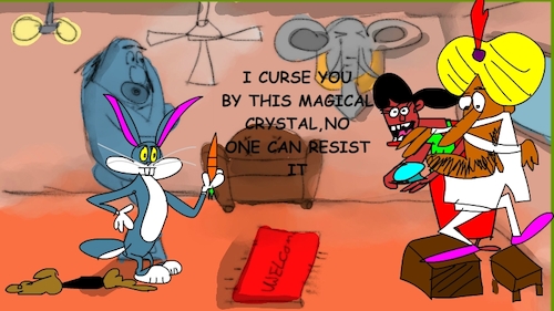 Cartoon: the red flame wizard3 (medium) by sal tagged cartoon