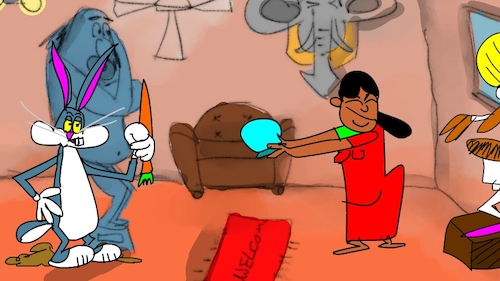 Cartoon: the red flame wizard3 (medium) by sal tagged cartoon