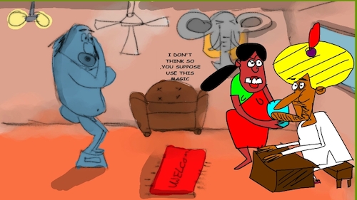 Cartoon: the red flame wizerd1 (medium) by sal tagged cartoon
