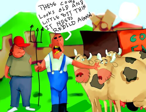 Cartoon: THE SECRET OF COWS MILK (medium) by sal tagged cartoon,the,secret,of,cows,milk