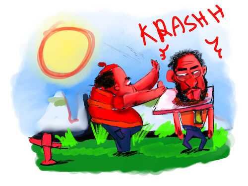 Cartoon: THE TWO FAILED PAINTERS (medium) by sal tagged cartoon,the,two,failed,looser,painters,drawers