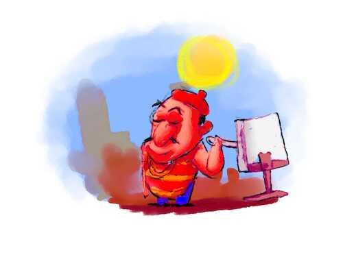 Cartoon: THE TWO FAILED PAINTERS (medium) by sal tagged cartoon,the,two,failed,looser,painters,drawers