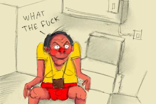 Cartoon: Touch of the devil (medium) by sal tagged cartoon
