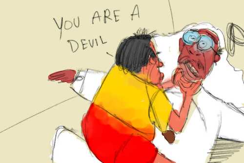Cartoon: Touch of the devil (medium) by sal tagged cartoon
