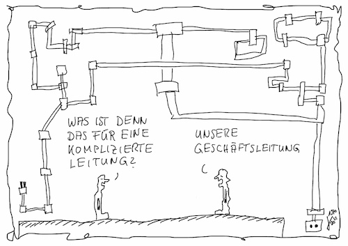 Cartoon: Geschäftsleitung (medium) by Der kleine Herr Mann tagged firma,fabrik,rohrleitung,geschäftsführung,vorgesetzte,chef,untergebener,mitarbeiter,denken,kompliziert,unkompliziert,wirtschaft,arbeit,arbeitsleben,belegschaft,vorarbeiter,angestellte,arbeiter,hierarchien,feststellung,unternehmenskultur,leitbilder,machtgefüge,geschäftsleitung,arbeitswelt,beobachtung