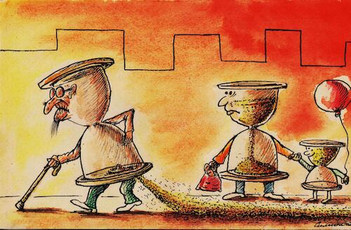 Cartoon: Old (medium) by Siminoga Vadim tagged old,age,sickness,time,memory,humor,sand