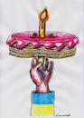 Cartoon: anniversary (small) by Siminoga Vadim tagged wars,of,ukraine,pain,loss,children,help