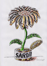 Cartoon: Blume (small) by Siminoga Vadim tagged sardinenblumennaturelement,fischkaviar