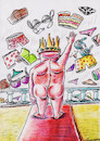 Cartoon: King (small) by Siminoga Vadim tagged politics,president,economy,pension,food,medicine