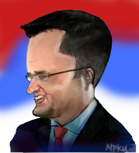 Cartoon: Vuk Jeremic (medium) by sanakym tagged minister,politics,serbia