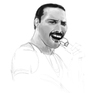 Cartoon: Freddie Mercury (small) by sanakym tagged music,rock,freddie,mercury,queen