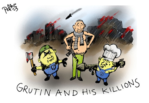 Cartoon: Grutin and his Killions (medium) by pefka tagged putin,ukraine,war
