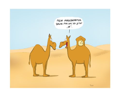 Cartoon: Trendsetter (medium) by Toonster tagged dromedar,trend,wüste,uhr,operation,image,tiere,sand