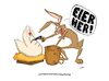 Cartoon: Eieiei... (small) by Toonster tagged hase,huhn,ei,ostern,nest,stroh,heu,angst,waffe,knarre,pistole,federn,ohren,korb,drohen