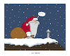 Cartoon: Probleme am Arbeitsplatz (small) by Painter tagged weihnachten,weihnachstmann,schnee,dach,schornstein,mantel,rot,sack,geschenke,nacht,bart