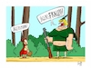 Cartoon: Trans im Wald (small) by Painter tagged jäger,rotkäppchen,lgbtq,trans,wald,baum,bäume,busch,flinte,waffe,umhang,märchen