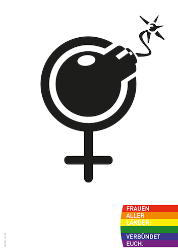 Cartoon: Frauenpower (medium) by Büro für gehobenen Unfug tagged frauenpower,gleichberechtigung,gleichstellung,grundrechte,grundgesetz,mensch,plakat,sozial