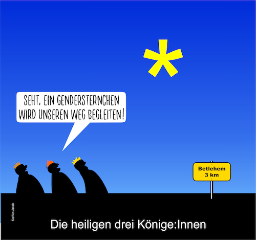 Cartoon: Gendersternchen (medium) by Büro für gehobenen Unfug tagged gendersternchen,sprache,gendern,dummheit,lesen