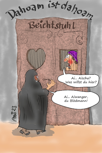 Cartoon: Aiwangers späte Beichte (medium) by Arni tagged beichte,beichten,aiwanger,pfarrer,kirche,beichtstuhl,flugblatt,affäre,bruder,söder,csu,freie,wähler