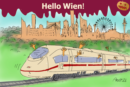 Cartoon: HelloWien (medium) by Arni tagged halloween,hallo,wien,hello,brauch,bräuche,heidnisch,amerikanisch