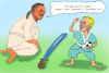 Cartoon: Hansi Flick Sushi Harakiri (small) by Arni tagged fußball,flick,hansi,beckenbauer,japan,rauswurf,entlassen,harakiri,sushi,verloren,spiel,europa,runde,ball,kimono,samurai,schwert,katana