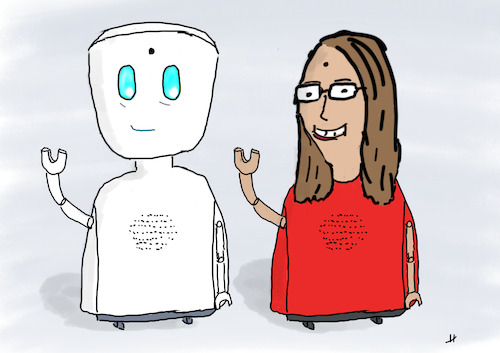 Cartoon: Avatar (medium) by Gabi Horvath tagged avatar,roboter,schule,bildung,bremen,distanzunterricht,senatorin