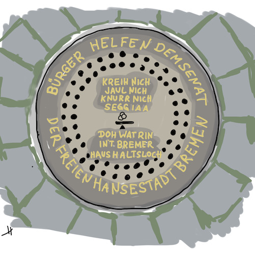 Cartoon: Bremer Haushaltsloch stopfen (medium) by Gabi Horvath tagged bremen,haushaltsloch,spenden
