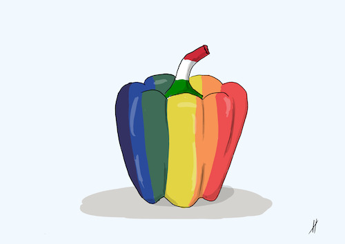Cartoon: Budapester Paprika (medium) by Gabi Horvath tagged budapest,pride,parade,ungarn,lgbtq,bürgermeister,karacsony,orban,verbot,budapest,pride,parade,ungarn,lgbtq,bürgermeister,karacsony,orban,verbot