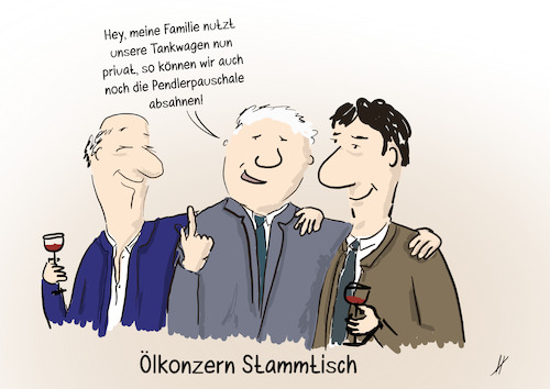 Cartoon: Gewinnoptimierung (medium) by Gabi Horvath tagged ölkonzern,gewinn,tanken,benzinpreis,reiche,pendlerpauschale,ölkonzern,gewinn,tanken,benzinpreis,reiche,pendlerpauschale