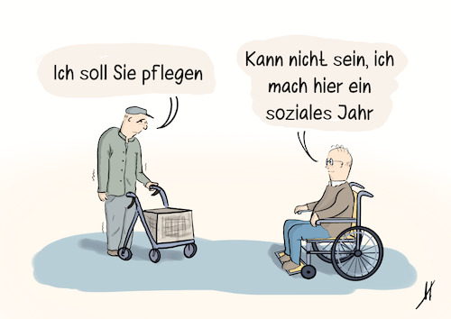 Cartoon: Soziales Pflichtjahr (medium) by Gabi Horvath tagged soziales,jahr,pflichtjahr,rentner,rentnerinnen,dwi,präsident,fratzscher,soziales,jahr,pflichtjahr,rentner,rentnerinnen,dwi,präsident,fratzscher