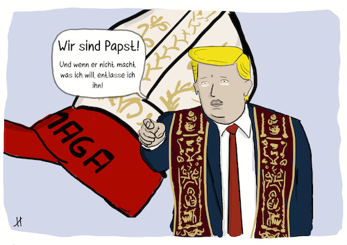 Cartoon: We Are Pope (medium) by Gabi Horvath tagged usa,papst,trump,us,kardinal,prevost,habemus,papam,amerikaner,leo,xlv,religion,politik,kirche,vatikan,usa,papst,trump,us,kardinal,prevost,habemus,papam,amerikaner,leo,xlv,religion,politik,kirche,vatikan
