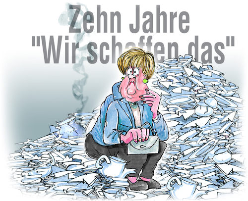 Cartoon: 10 Jahre wir schaffen das (medium) by Ritter-Cartoons tagged 10,jahre,wir,schaffen,das,10,jahre,wir,schaffen,das