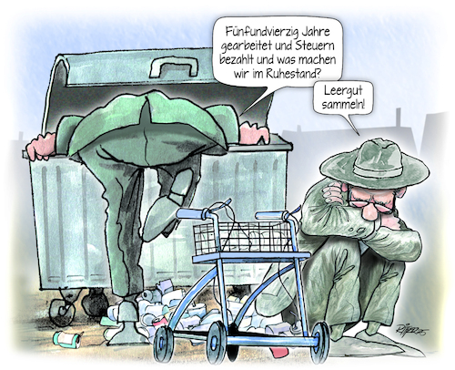 Cartoon: Altersarmut (medium) by Ritter-Cartoons tagged altersarmut,altersarmut
