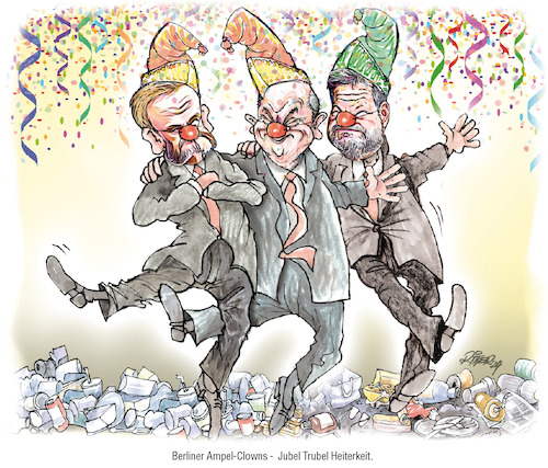 Cartoon: Ampelclowns (medium) by Ritter-Cartoons tagged fasching